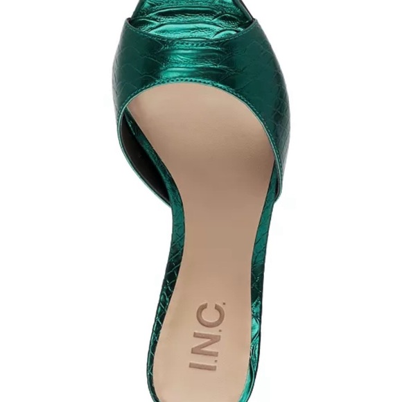 INC International Concepts Teal Open-Toe Heels - Picture 4 of 5